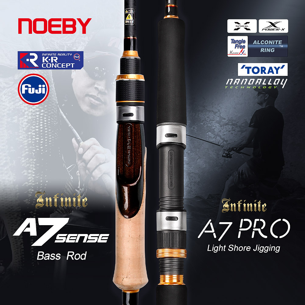 Noeby-Baitcasting Rod para Bass Fishing, Carbon Finesse Lure Rod, Guia Fuji, Spinning de água doce, A7, 2,13 m, 2,29 m, 2,43 m, 30Ton
