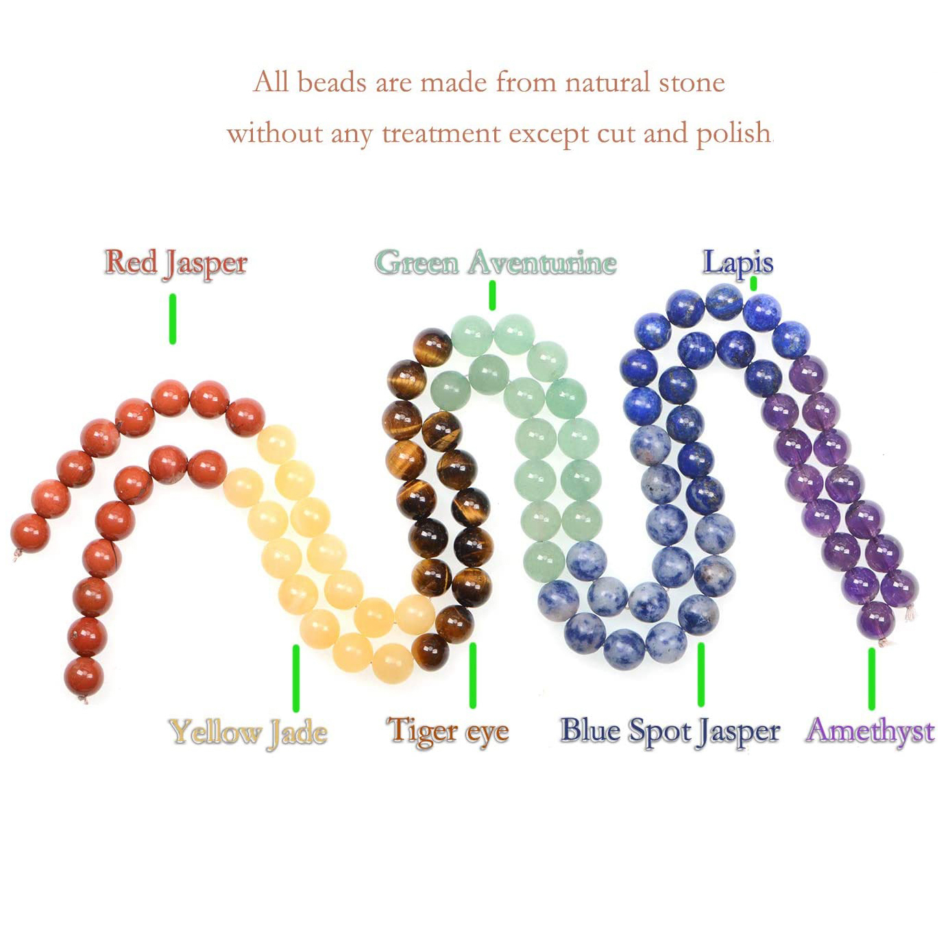 7 manik-manik Chakra Amethys mata harimau jines batu alam bulat manik-manik longgar untuk membuat perhiasan DIY penyembuhan Yoga gelang Reiki 15"