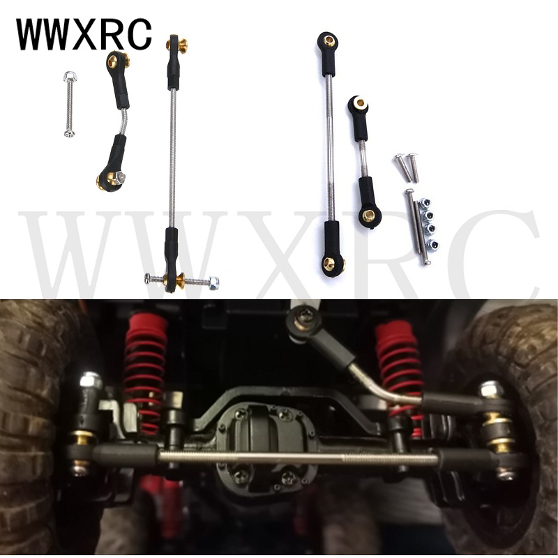 RC Batang Tarik Kemudi Mobil Upgrade Bagian Logam Batang Kemudi RC Tahan Lama untuk WPL B1 B14 B24 B24 C14 C24 1/16 Mayitr 1/12 MN D90 D91