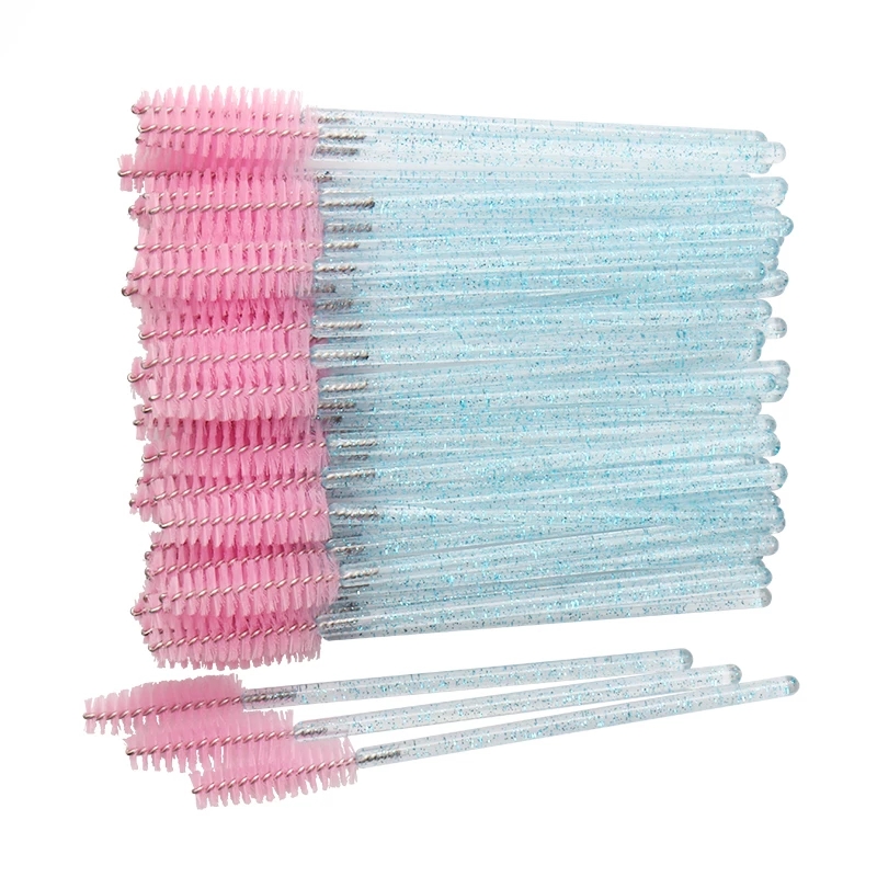 Pincel desechable de cristal para pestañas, varitas de rímel, aplicador, pinceles de diamante para pestañas, extensión de pestañas, herramientas de maquillaje, 50 piezas
