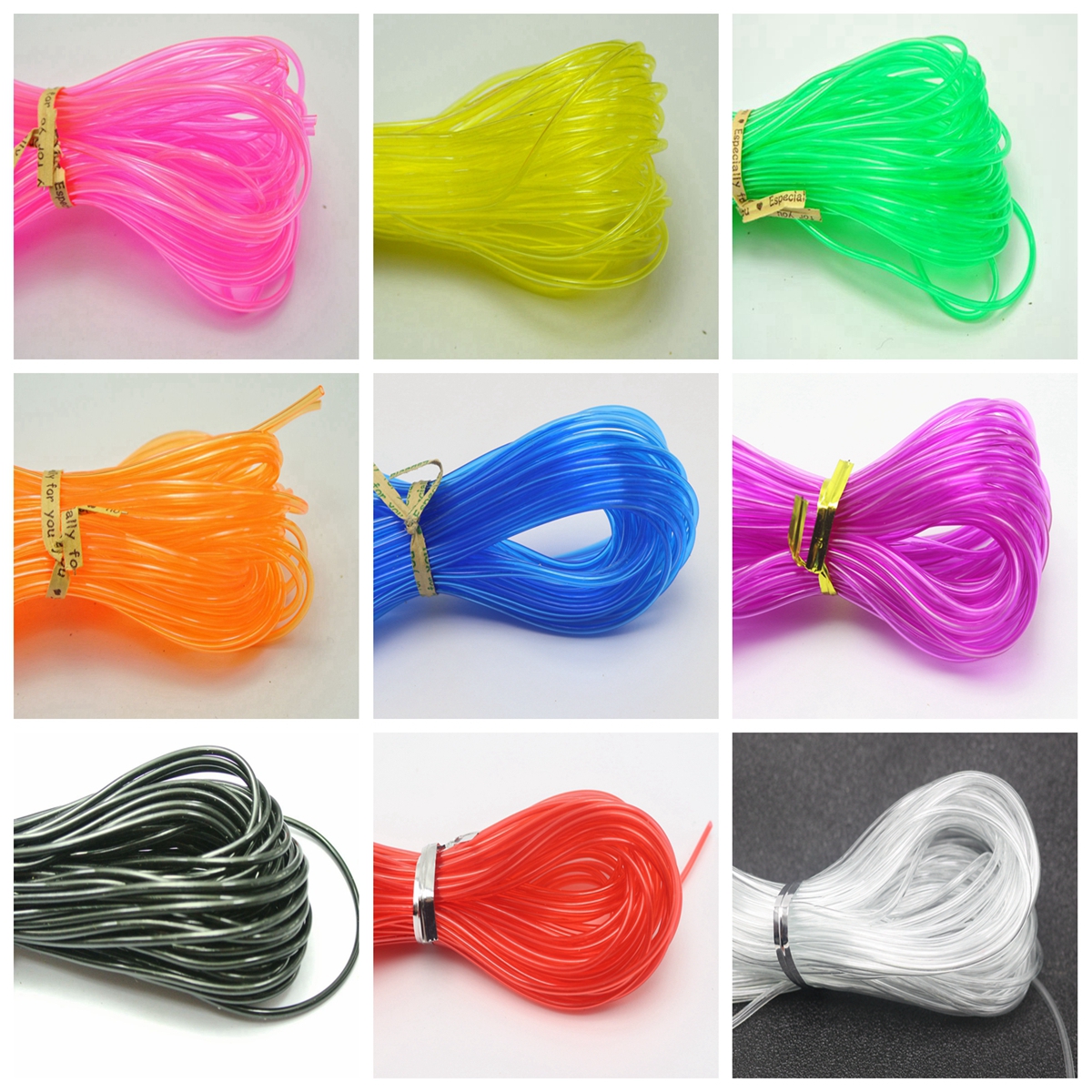 10 Meter Transparant 2Mm Holle Rubber Tubing Sieraden Cord Cover Memory Wire