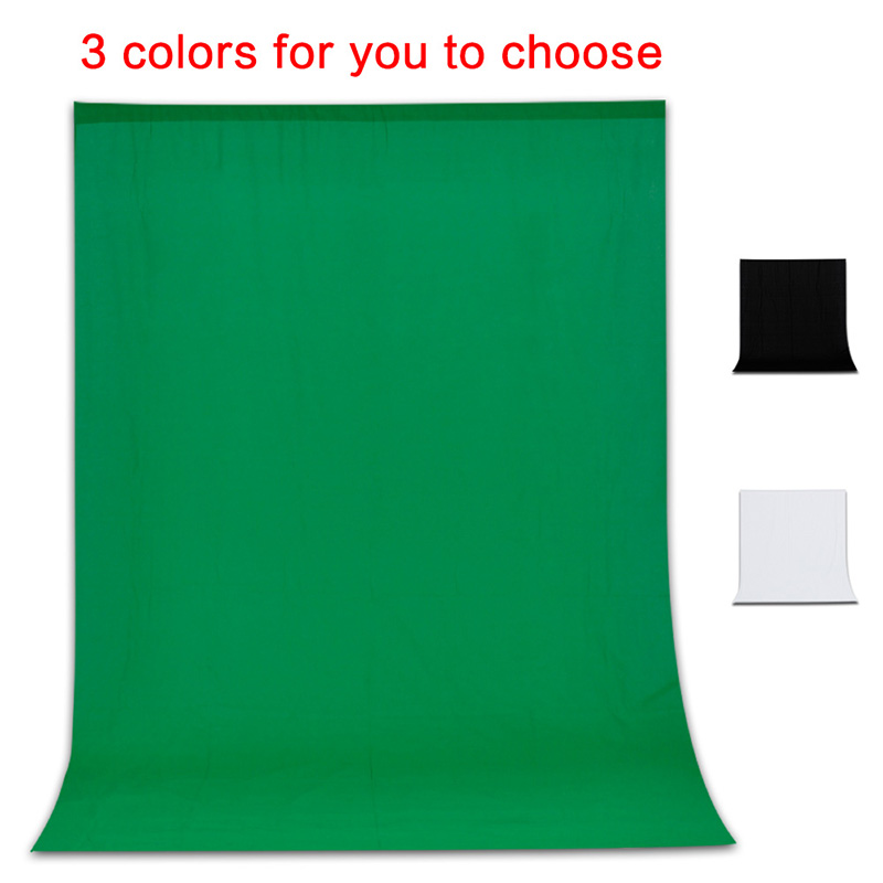 SH 1.6Mx2M/3M Zielone tło Tkanina bawełniana Tkanina tekstylna Biały ekran Chroma Key do fotografowania w studiu fotograficznym