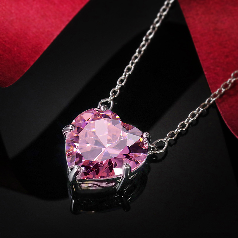 CAOSHI-collar con colgante de circonia cúbica para mujer, diseño Simple, corazón encantador, regalos de aniversario de boda exquisitos, joyería elegante