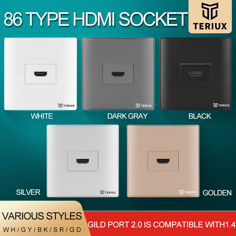 Teriux 86ประเภท HDMI ปลั๊ก Socket Wall ซ็อกเก็ต Universal Outlet ไฟฟ้า