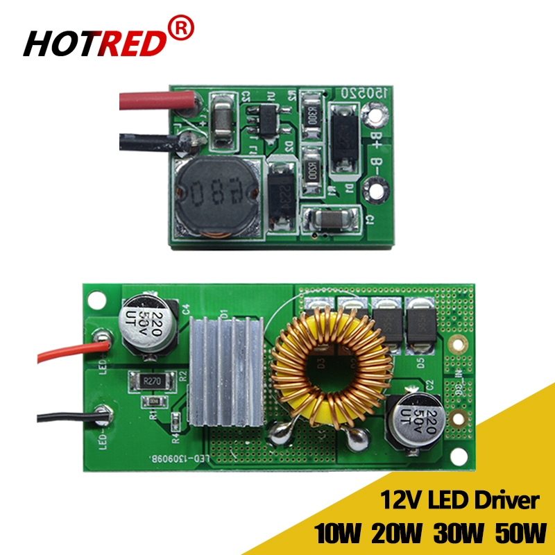 Controlador LED de DC12V-24V, 10W, 20W, 30W, 50W, placa controladora de alta potencia, suministro de corriente constante, lámpara de luz LED DIY, transformadores de iluminación