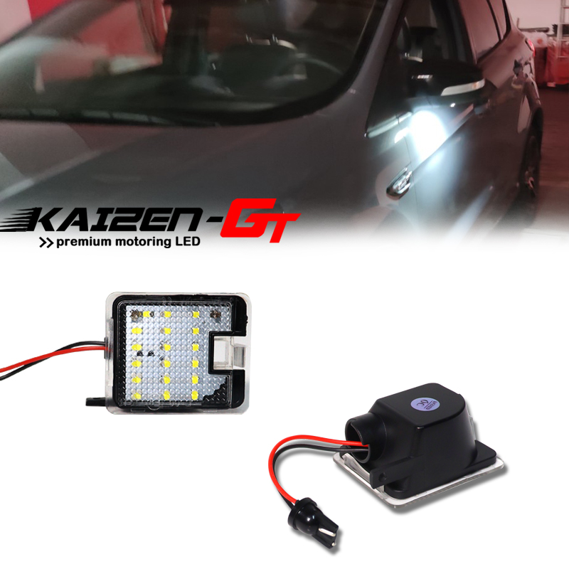 Luces LED blancas sin errores para la zona debajo del espejo lateral, para Ford C-Max, Focus, Kuga, Escape, Mondeo, S-Max, etc., lámpara ambiental envolvente.