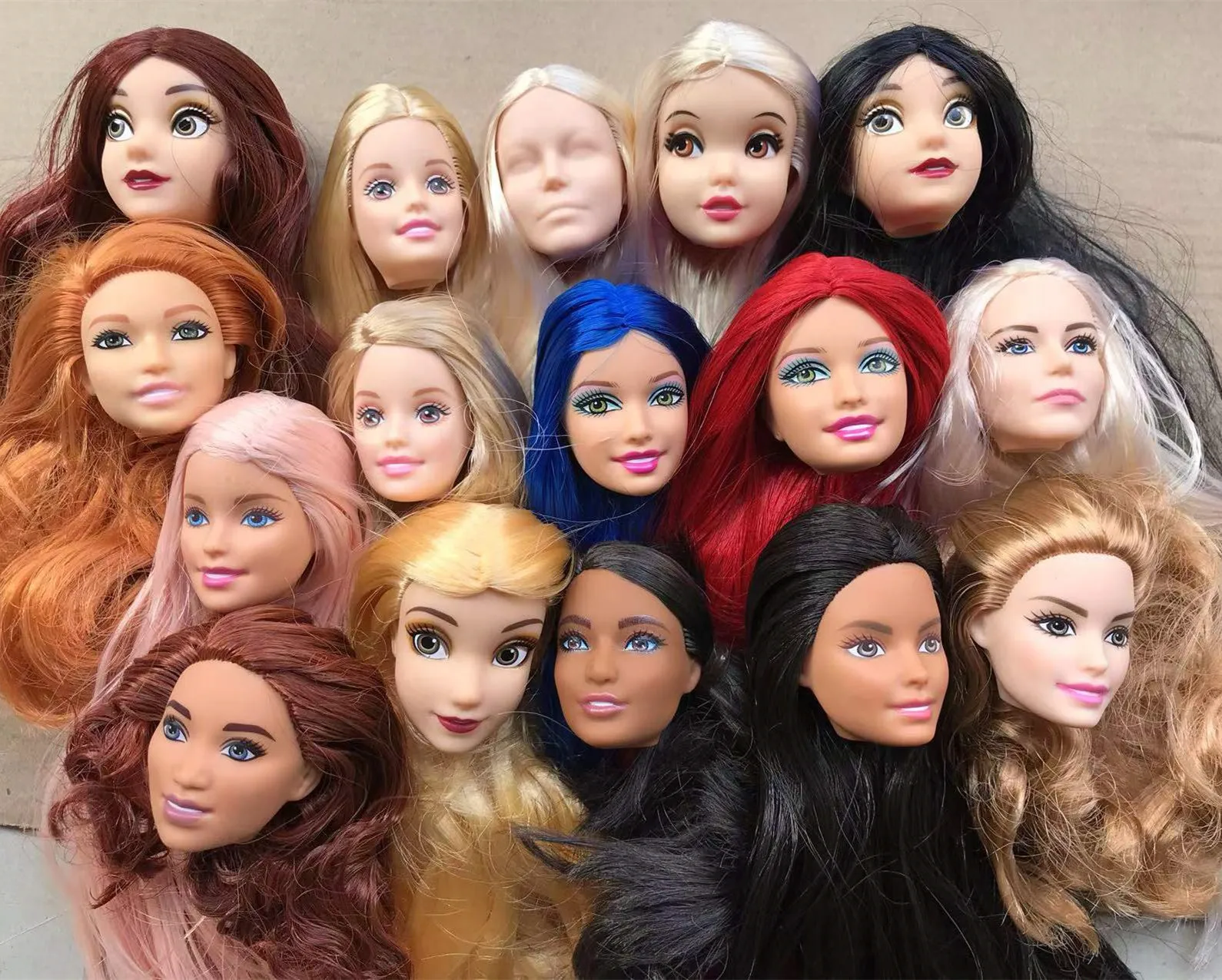 Original 1/6 Puppe Köpfe Mädchen Sammlung Seltene Gesicht Lange Haare Puppe Köpfe DIY Puppe Zubehör Mädchen Lieblings Geschenk Spielzeug Figuren