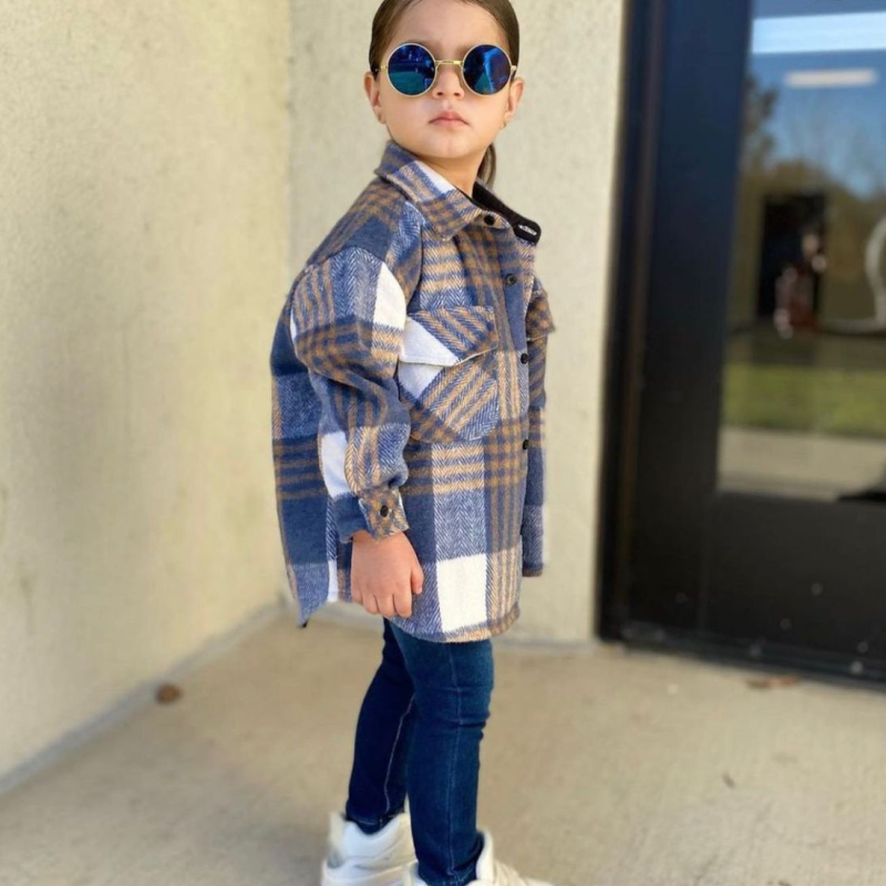 Moda bebê menina menino camisa xadrez jaqueta de algodão criança camisa de lã grossa solta roupa inverno primavera outono roupas casuais do bebê 3-14y