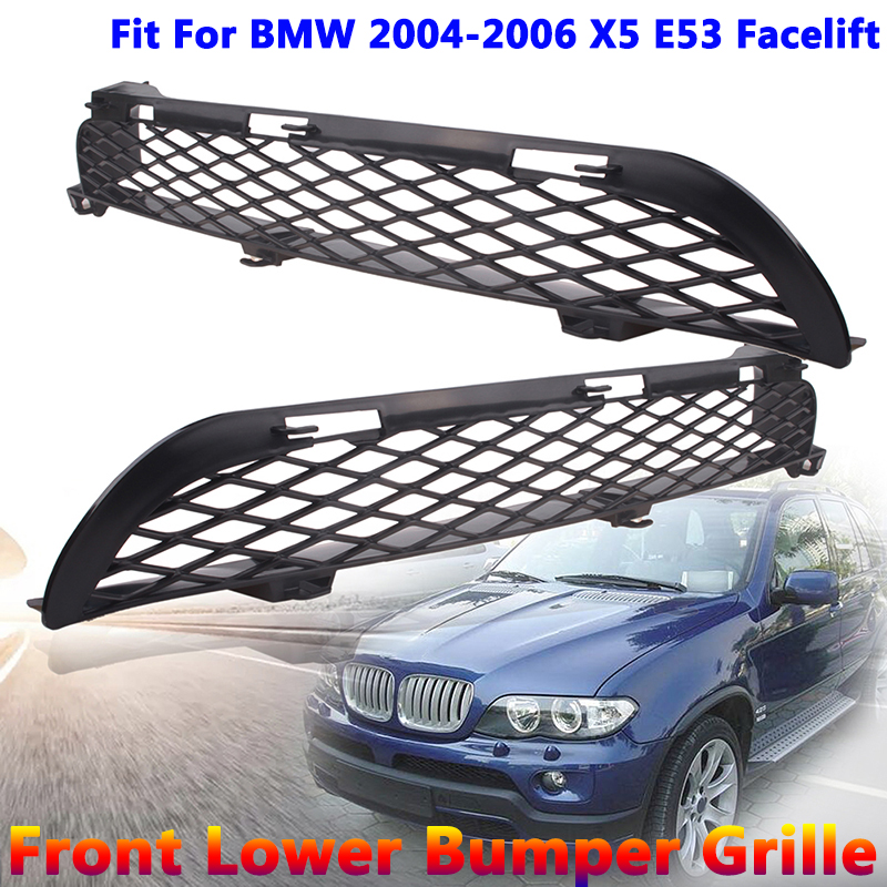 Grille d'entrée de pare-chocs inférieure avant, remplacement de la grille, adapté pour BMW 2004-2006, X5, E53, Facelift, accessoires de voiture, 51117116397, 51117116398