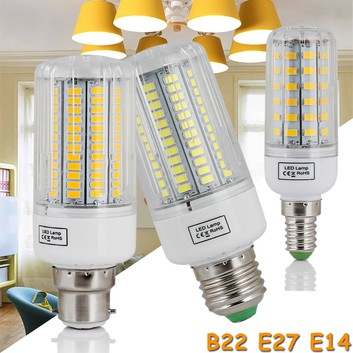 1X LED 옥수수 전구 E27 빛 B22 E14 5730 SMD 24LEDs - 165LEDs 샹들리에 촛불 LED 조명, 홈 장식 앰플 110V 220V