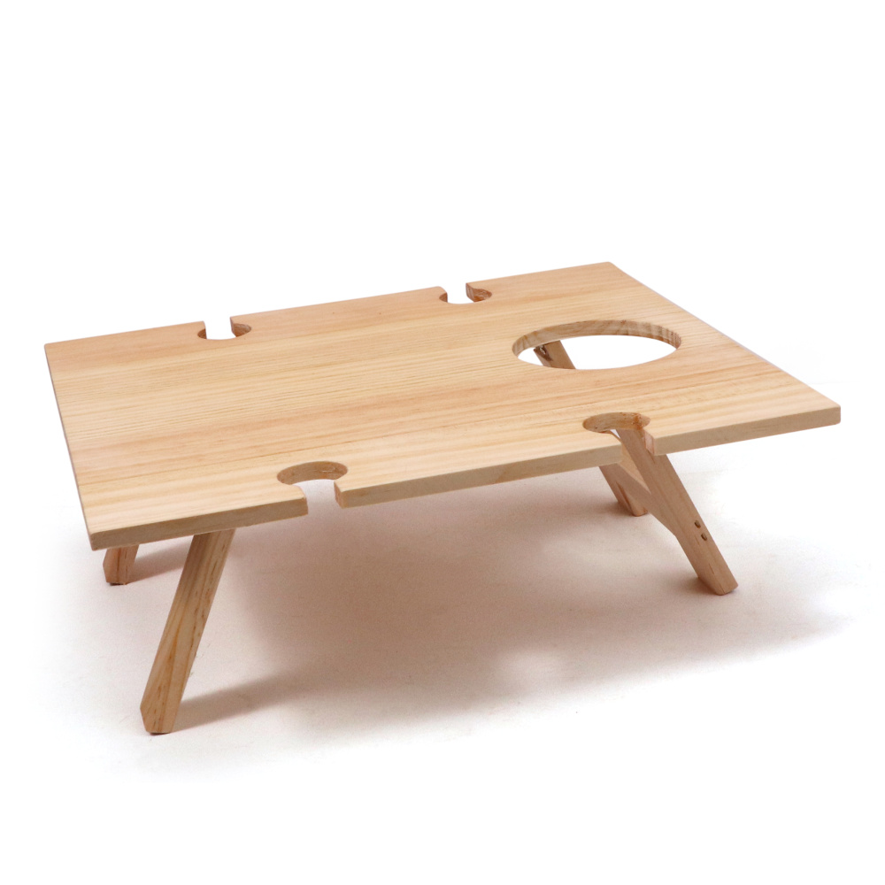 Draagbare Wijn Picknicktafel Opvouwbare Snack Tafel Met 4 Wijn Glazen Houder Outdoor Kleine Rechthoekige Houten Wijnrek