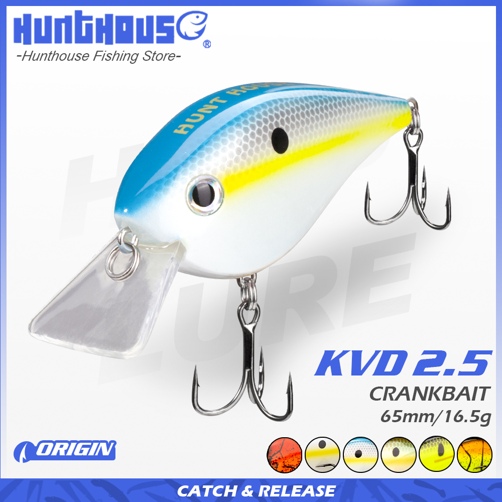 Jagdhaus Crankbait Angelköder schwimmend 65 mm/16,5 g Swimbait für Forelle Bass Hecht Barsch KVD 2,5 Squarebill künstliche Pesca