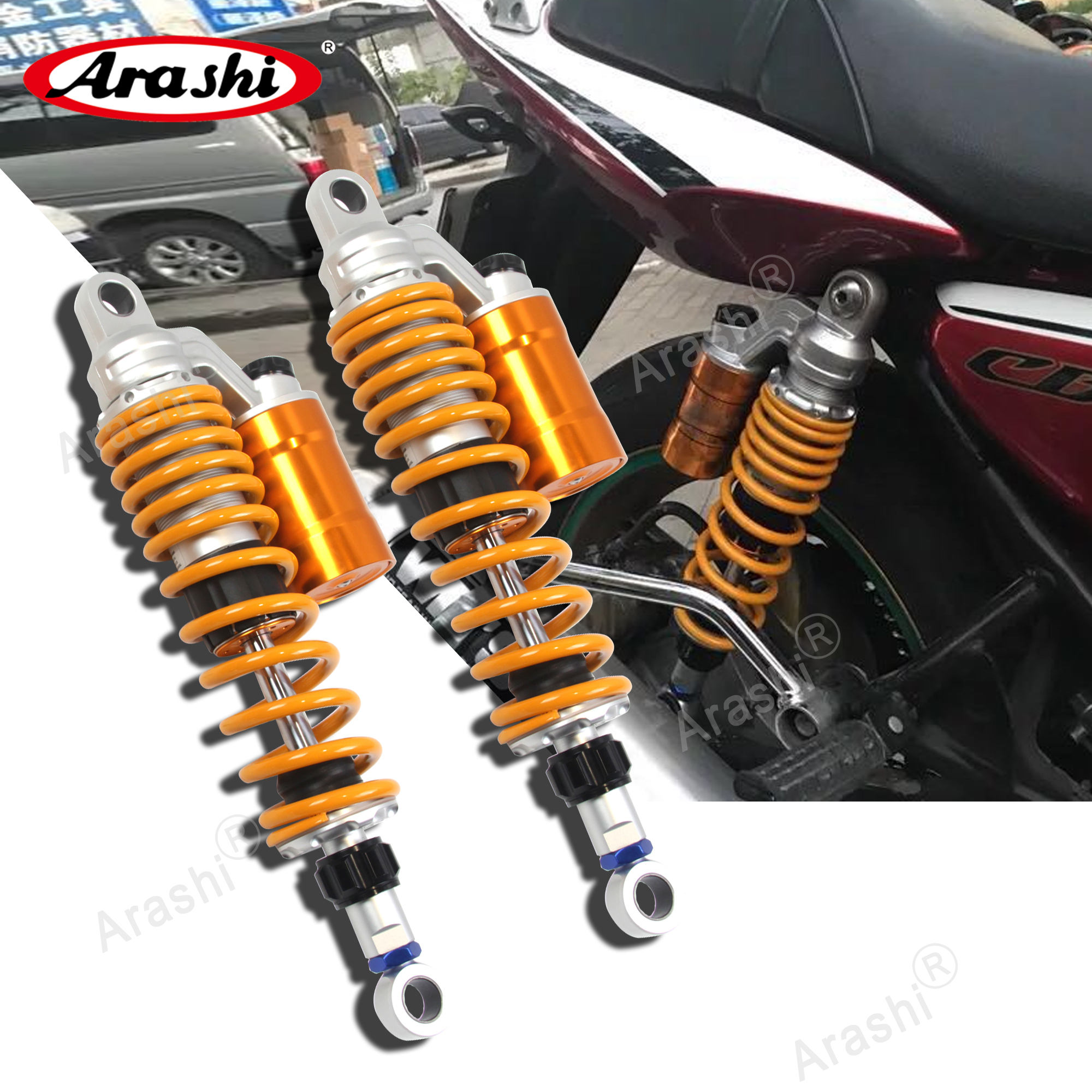 Arashi Motorcycle Rear Suspension For SUZUKI GSX 400 Inazuma 1997 1998 1999 2000 Nitrogen Air Shock Absorber Nitrogen Charged