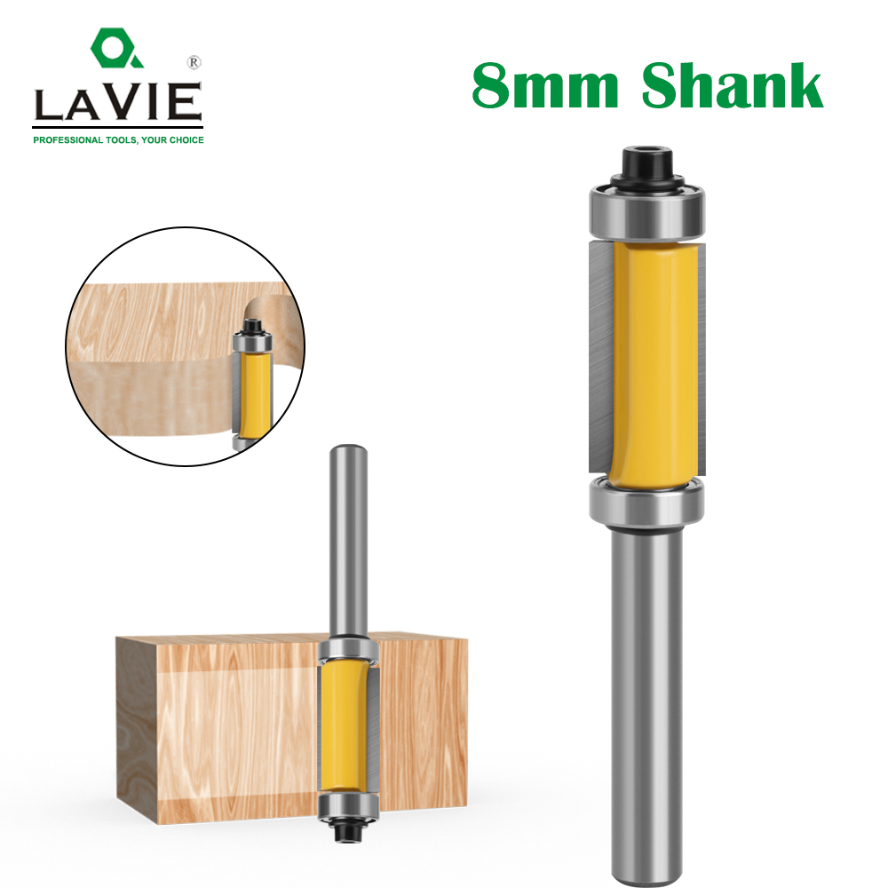 LAVIE 1 8Mm Vỏ Đôi Chịu Lực Thẳng 1 Inch Viền Router Bit Cắt Tỉa Dao Xay Cắt Carbide Xả Nước chế Biến Gỗ