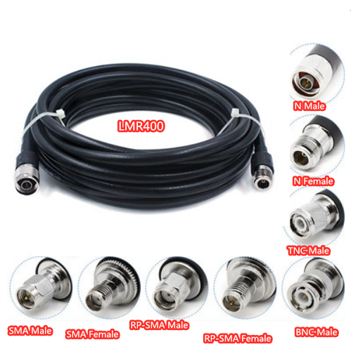 Коаксиальный кабель LMR400 от N до N/SMA/RP-SMA/BNC/TNC/папа-мама, обжимной разъем, 50 Ом, RF LMR-400, косичка, антенный радиокабель