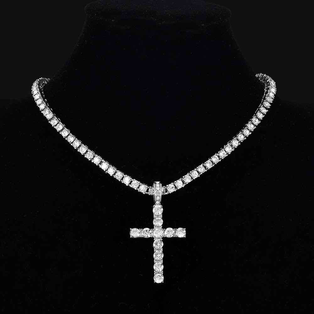 ผู้ชายผู้หญิง Hip Hop สร้อยคอจี้ 4 มม.Zircon ห่วงโซ่เทนนิส Iced Out ประณีต Bling เครื่องประดับแฟชั่นอินเทรนด์ Creative