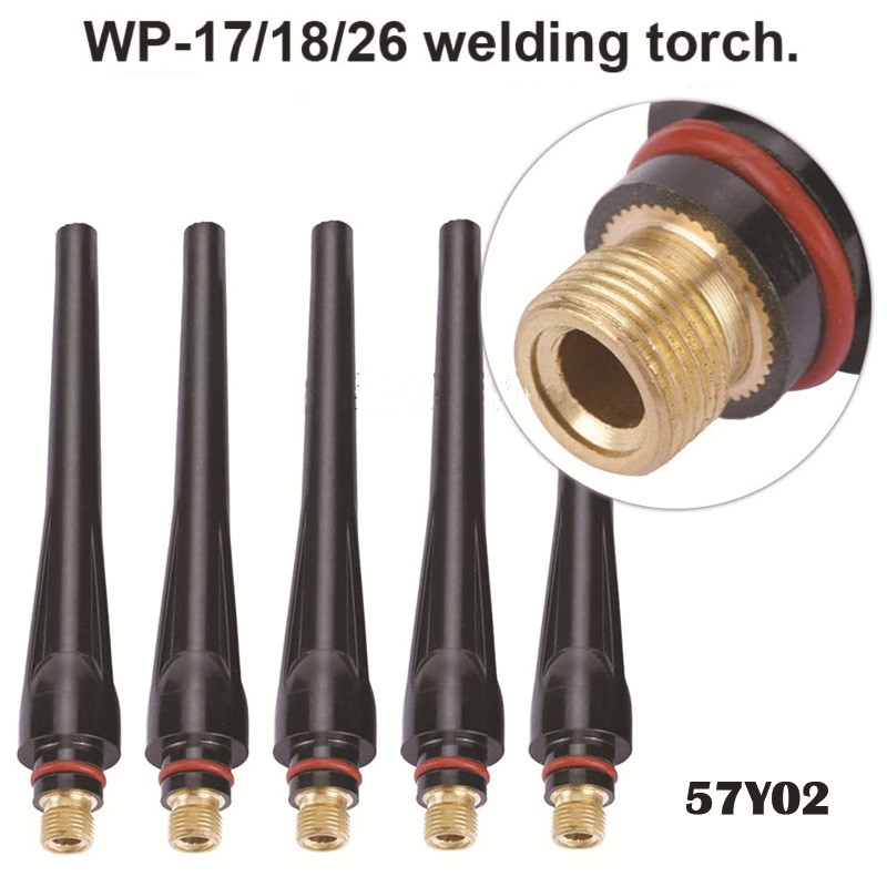 5 Buah/10 Buah Tutup Belakang Panjang 57Y02 untuk Obor Las TIG Seri WP 17 18 26 Perlengkapan Las Tig