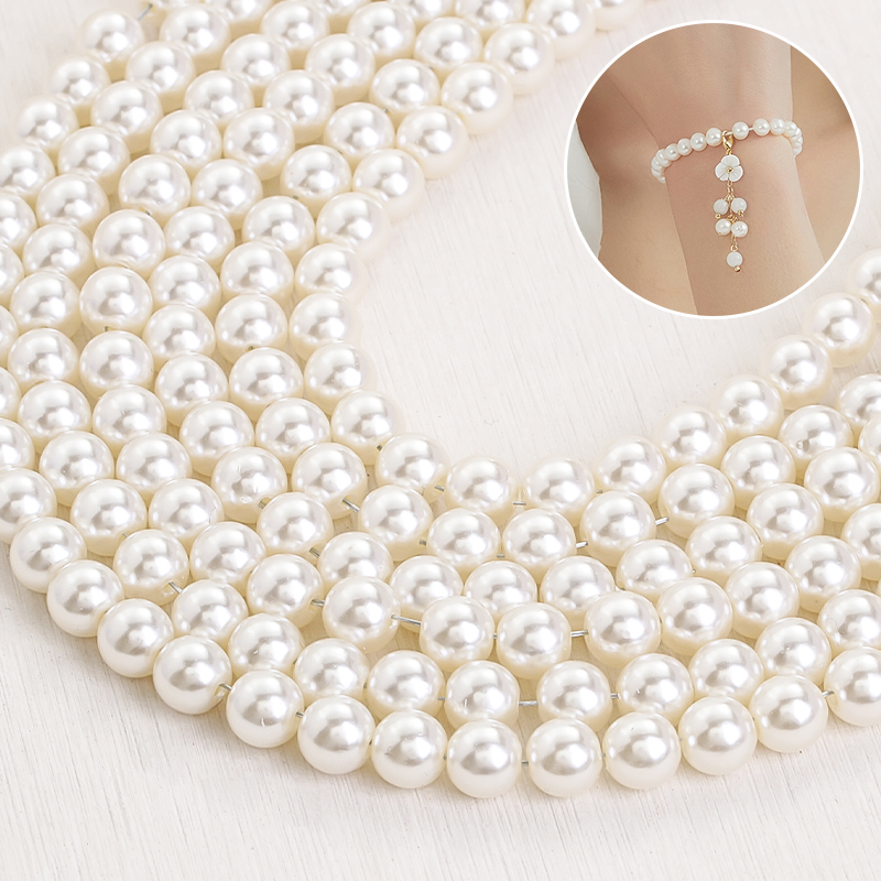 3/4/5/6/8/10Mm Mutiara Kualitas Tinggi ABS Manik Kalung Anting Mutiara Diy Perhiasan Aksesori Longgar Mutiara untuk Menjahit