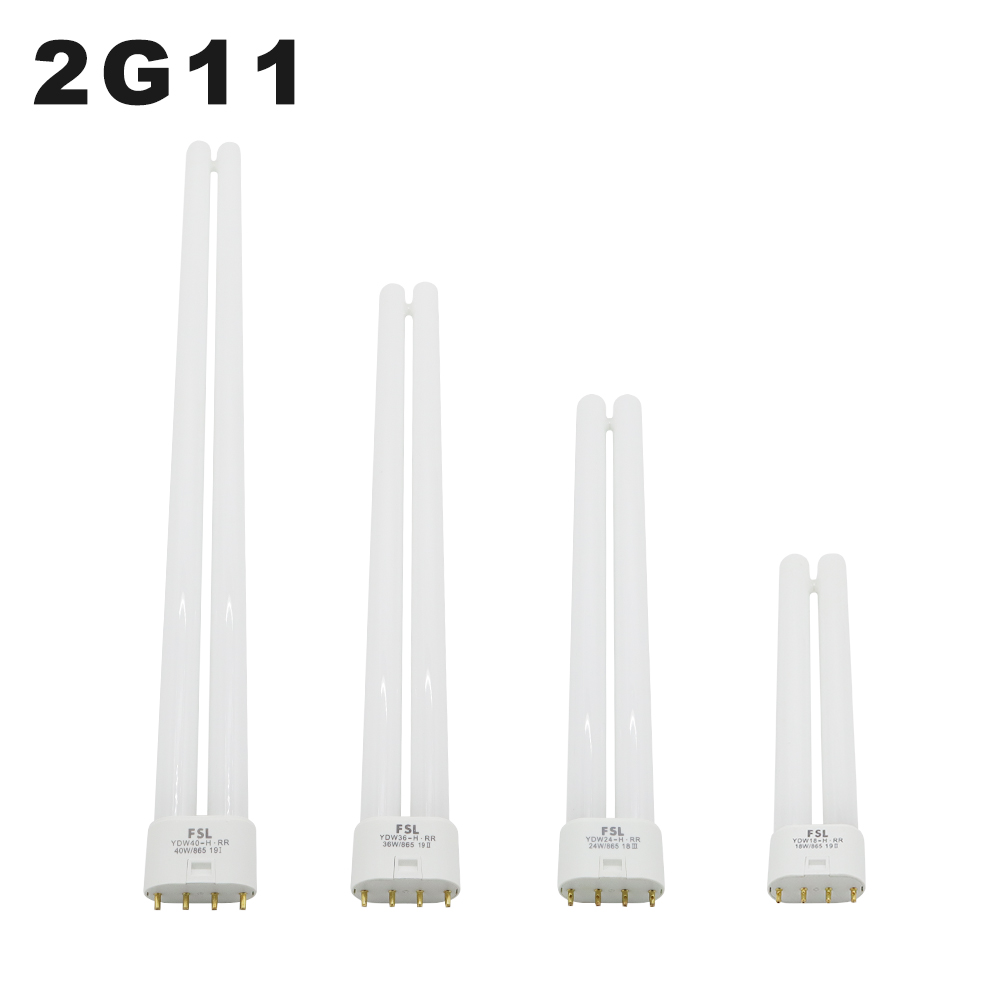 PL-L 2G11 Huỳnh Quang Ống 18W 24W 36W 40W Bóng Đèn Tiết Kiệm Năng Lượng Đèn 4 Chân Hai ống Năng Lượng-Tiết H Ống Trắng Vàng