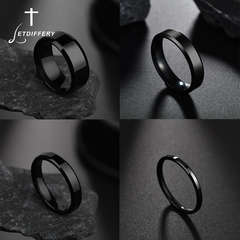 Letdiffery Perhiasan Pasangan Baja Tahan Karat Sederhana Cincin Jari Pria Wanita 1/2/4/6/8Mm Untuk Pasangan Dropship Grosir