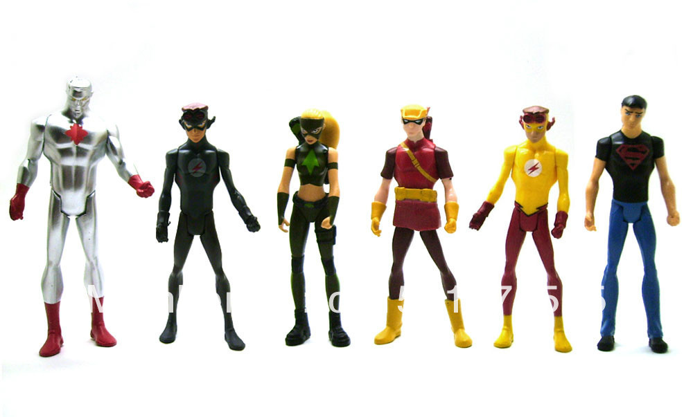DCU JLU Atom Kid TheFlash Artemis Speedy Super-boy 4.25" Action Figure