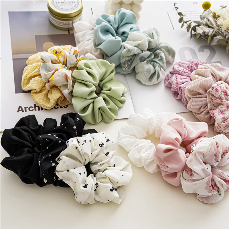Cinta elástica para el pelo para niña y mujer, accesorios para el cabello con estampado de Color sólido dulce, combina con todo, nueva moda