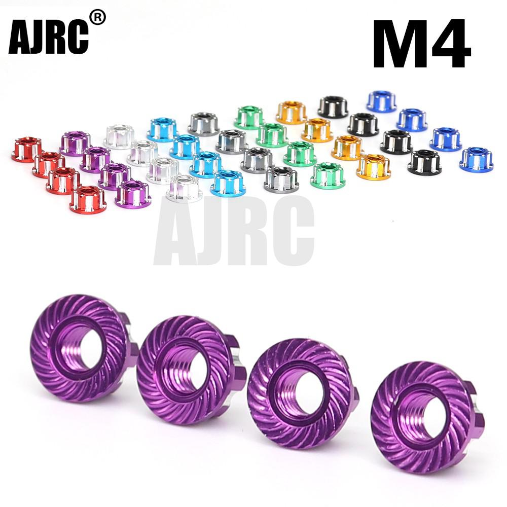 4 шт. гайки из алюминиевого сплава M4 для колесных гаек 1/10 RC TRAXXAS TRX4 TRX6 axial scx10 HSP YOKOMO D90 D110 Slash