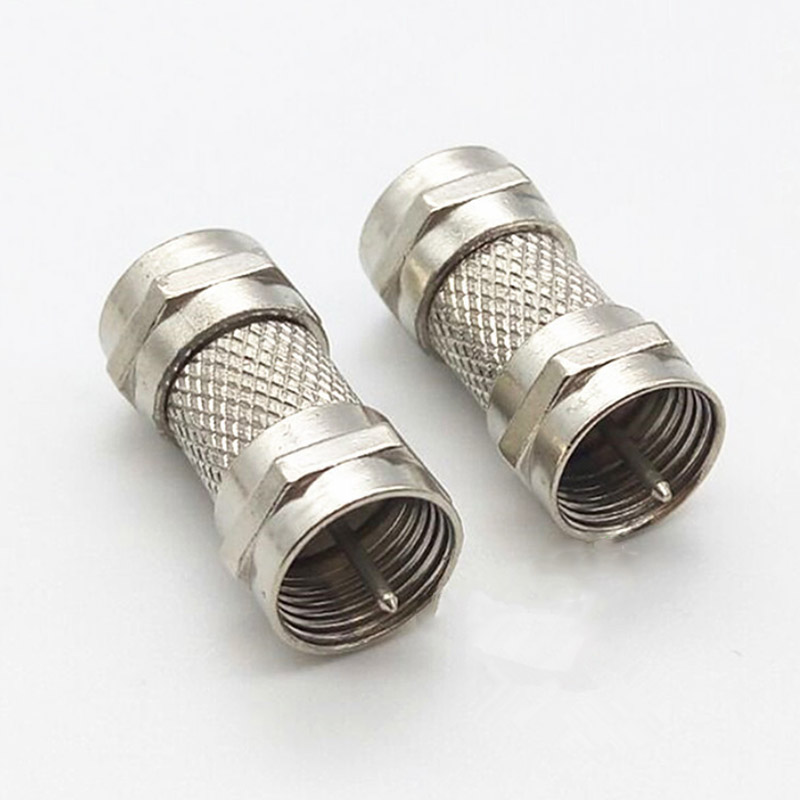 5Pcs Perak Zinc Alloy Tipe F Male Plug Konektor Soket untuk RF Membujuk TV Aerial Perempuan RF Adaptor