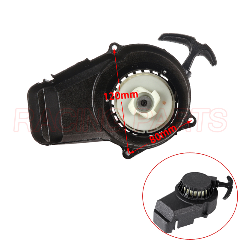Starter Tarik Mudah Aluminium Hitam 47cc 49cc Scrosser 2 Tak ATV Quad Go Kart Saku Kotor Suku Cadang Sepeda Motor Mini Sepeda
