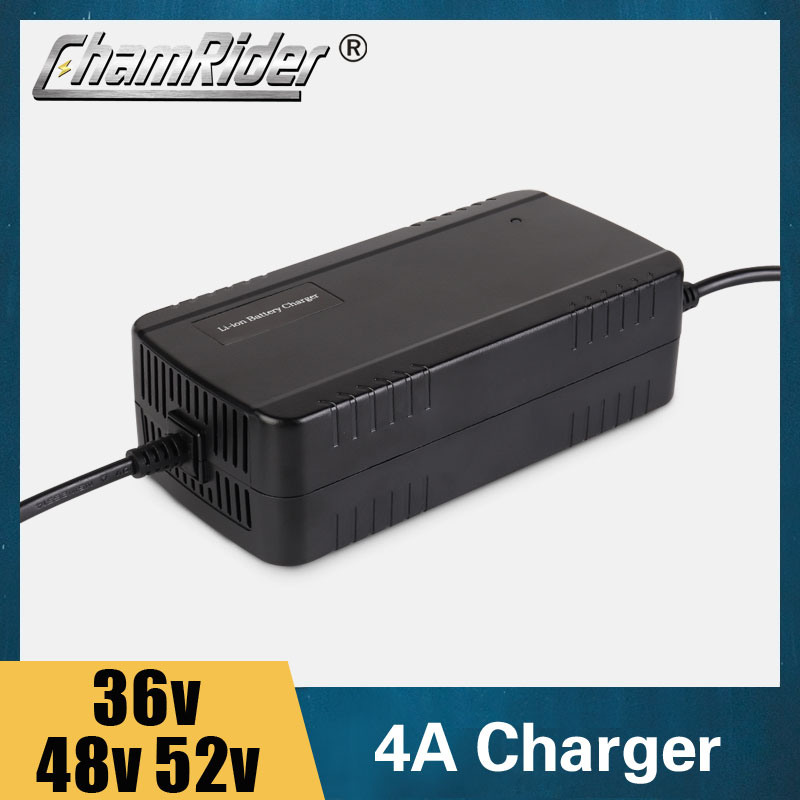 4A 36V 48V 52V แบตเตอรี่ลิเธียม Li-Ion แบตเตอรี่ Charger สำหรับ Ebike ไฟฟ้า DC XLR RCA
