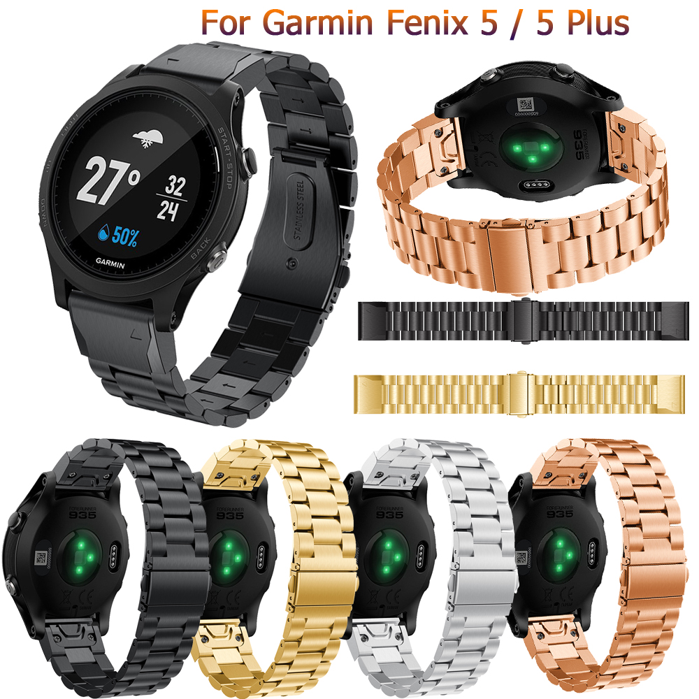 Băng Đô Thời Trang Cho Garmin Fenix 5 Cổ Tay Ban Nhạc Cho Tiền Thân 935 GPS Dây Nhanh Chóng Phát Hành Kim Loại Thép Không Gỉ Vòng Tay ban Nhạc