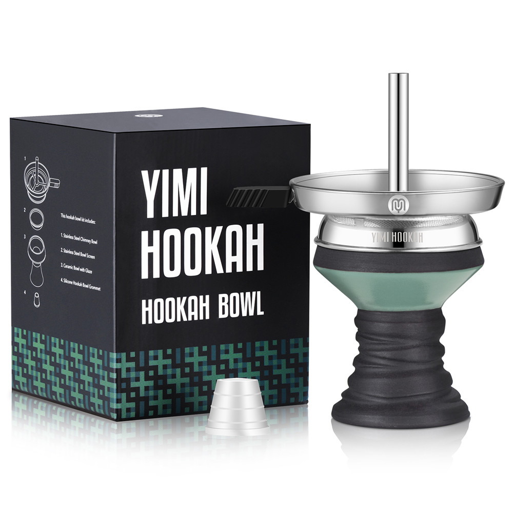 Yimi narguilé premium pedra shisha cabeça com suporte de carvão tubo tela shisha tigela chicha acessórios