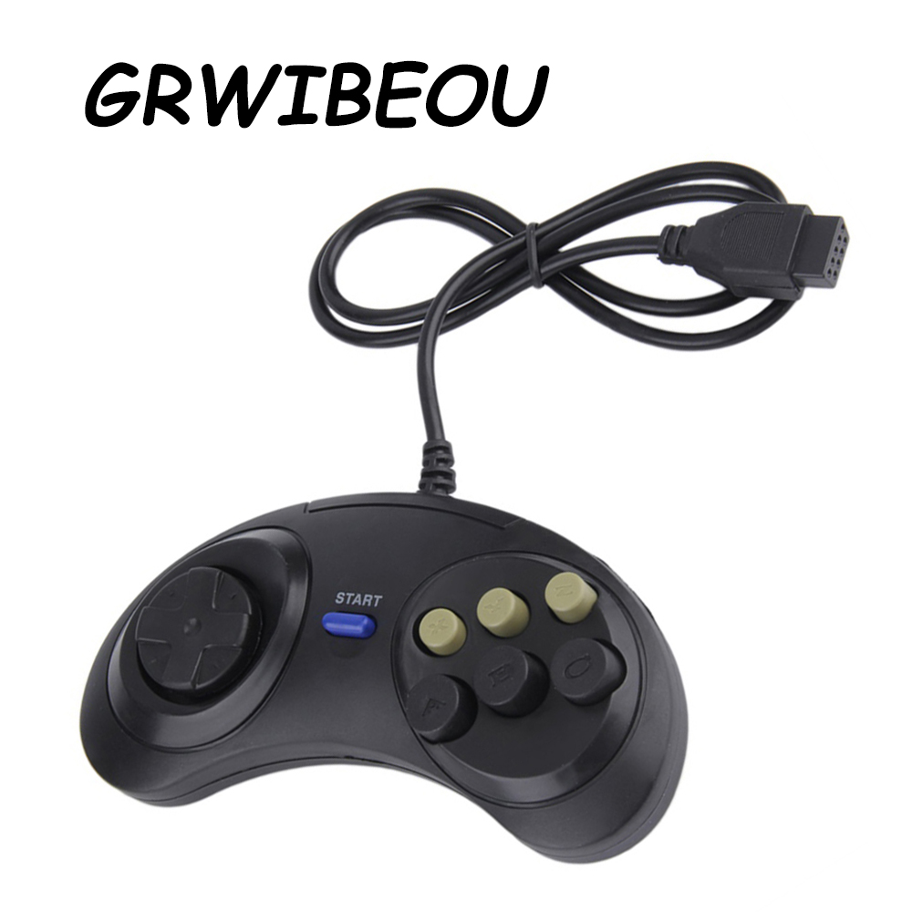 Manette de jeu filaire universelle pour SEGA MD2, contrôleur classique, 6 boutons, télécommande, PC discreMega Drive, accessoires de jeu