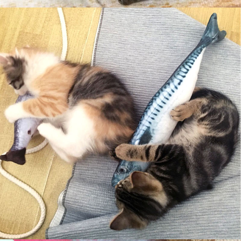 Jouets de simulation de poisson en peluche douce pour chat, herbe à chat, jouets interactifs pour chat, forme de poisson 3D drôle, fournitures pour animaux de compagnie, cadeaux
