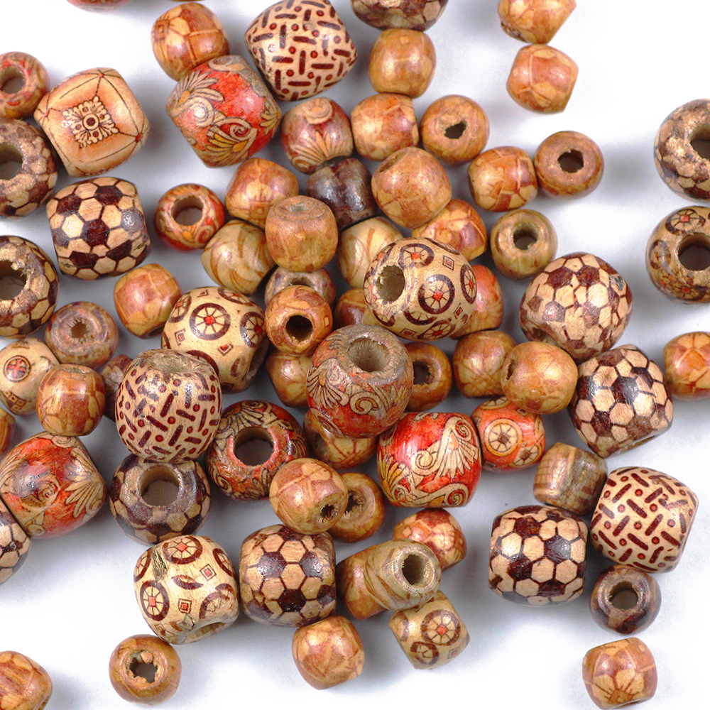10 ~ 100 pièces perles en bois peintes, entretoise ronde à grand trou, perles en bois pour la fabrication de bijoux, Bracelet de charme, résultats de bricolage 9x10/16x17mm