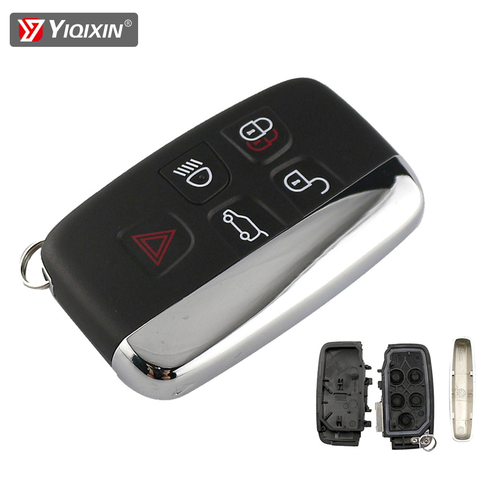 YIQIXIN-carcasa de llave de coche remota, carcasa de 5 botones para Land Rover Discovery 4 Sport Evoque Vogue, Range Rover, JAGUAR Freelander XE XF