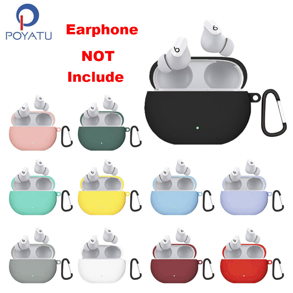 POYATU coque en silicone pour Beats Studio Buds protection peau accessoires étuis lavable anti-poussière couverture pour Beats StudioBuds étui