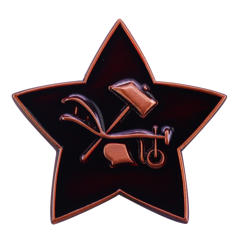 Broche militaire de l'armée rouge soviétique RKKA, insigne de casquette russe, épingles en émail, chapeau de charrue à marteau étoile, 1918