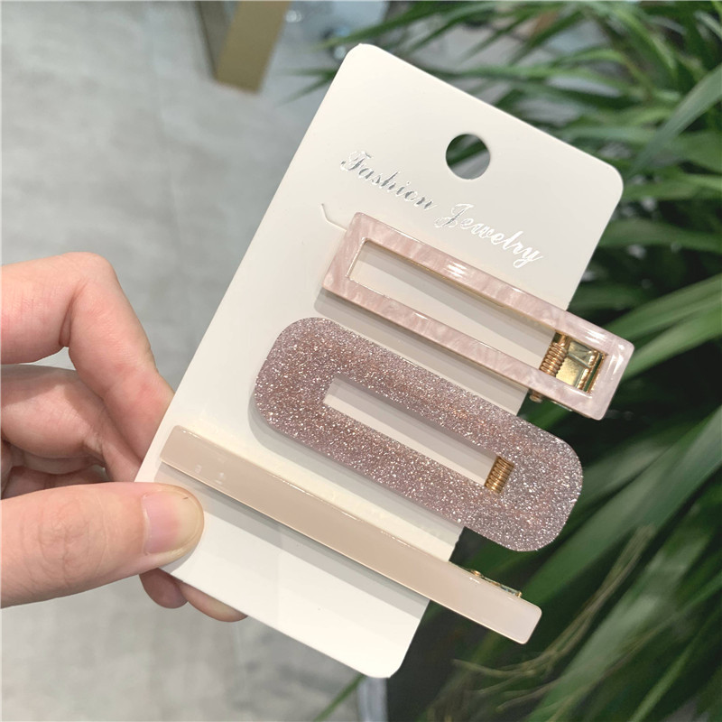 3-delige damesmode luipaardacetaat geometrische haarclips vintage haarspelden haarspeldjes haaraccessoires alle match haarclips