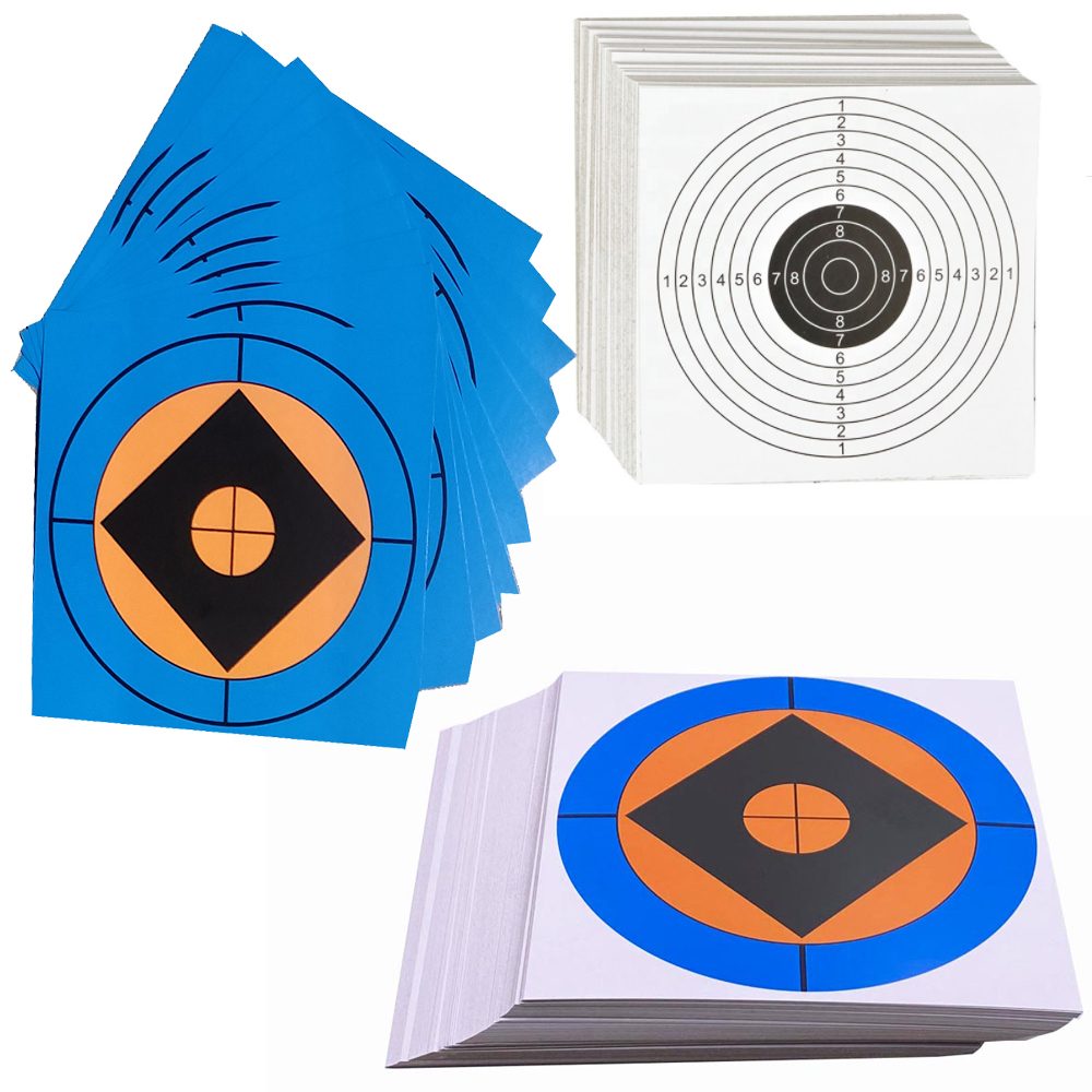 Alvos de papel de 6,70 "x 6,70" / 17 cm x 17 cm em 20 peças, alvos de tiro de arma, esportes e atividades ao ar livre, espingarda de ar comprimido BBs prática de tiro