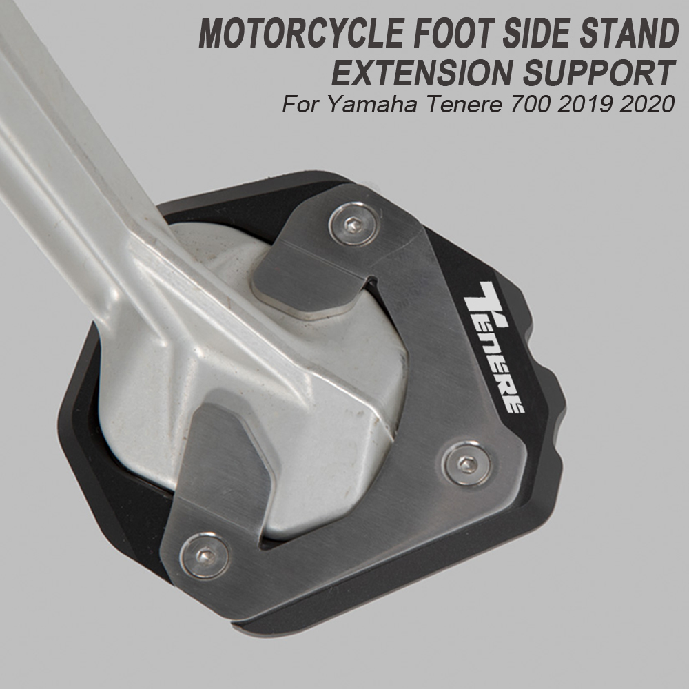 Nieuwe Motorfiets 2019 2020 2021 Voor Yamaha Tenere 700 Tenere 700 Aluminium Voet Vergroter Voet Zijstandaard Uitbreiding Plaat met logo