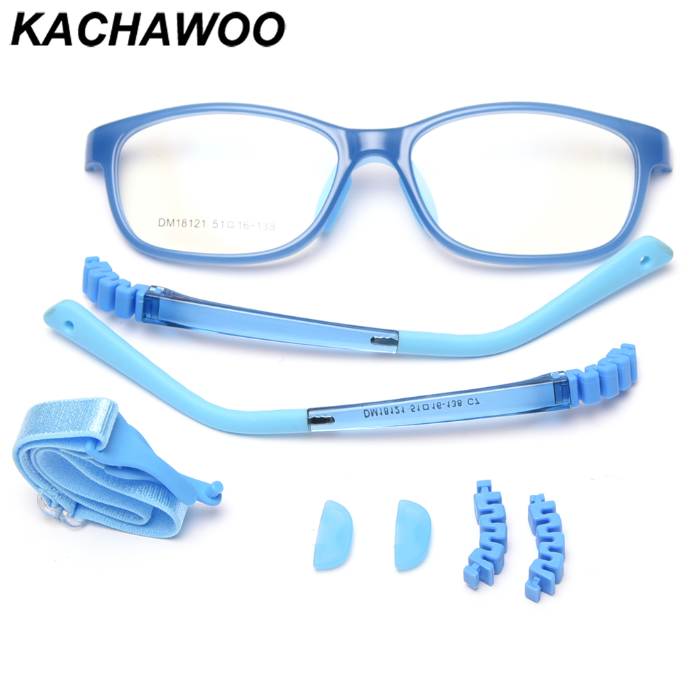 Детские квадратные очки Kachawoo, оптические очки TR90, детские оправы для очков, гибкие защитные силиконовые оправы для мальчиков и девочек, синие, розовые, черные