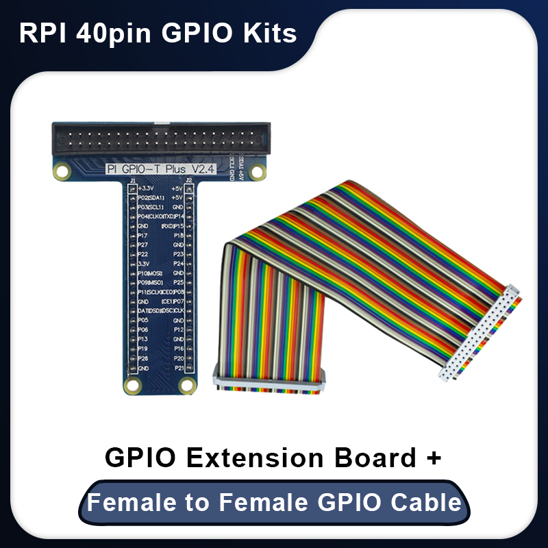 Плата расширения Raspberry Pi 4 GPIO Плата T-типа + 40-контактный 20-контактный адаптер кабеля GPIO «мама-мама» для Orange Pi для Arduino UNO