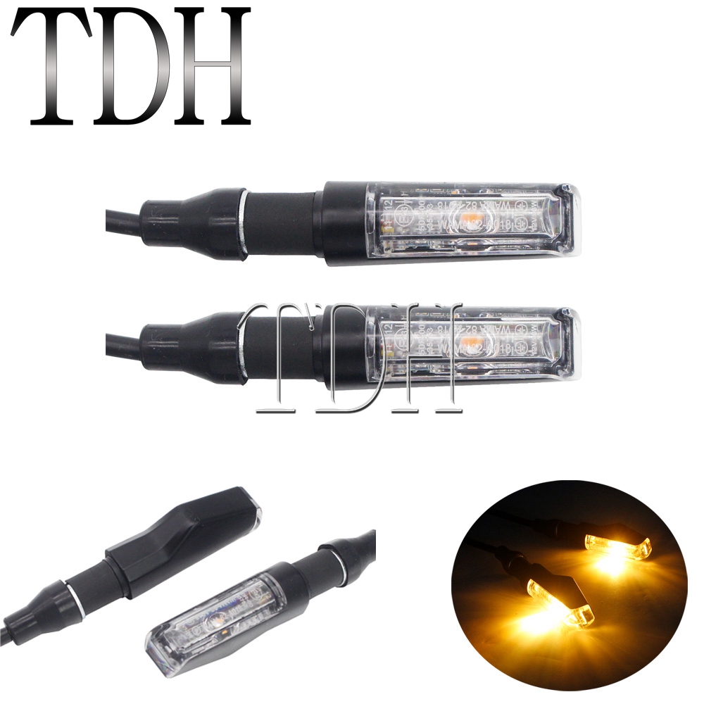 1คู่รถจักรยานยนต์ Turn ไฟสัญญาณ12V E-Mark ด้านหน้าด้านหลัง LED Light Blinker Amber สำหรับ BMW honda Suzuki Kawasaki