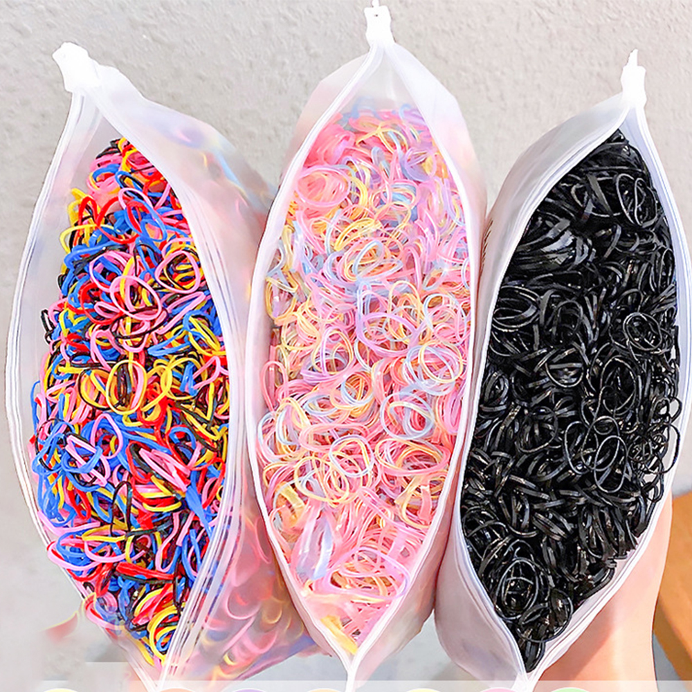 1000 teile/paket Mädchen Bunte Kleine Einweg Gummibänder Gum Für Pferdeschwanz Halter Elastische Haar Bands Mode Haar Zubehör