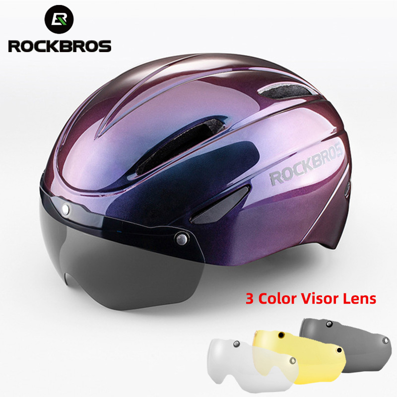 ROCKBROS casque de vélo hommes EPS intégralement moulé respirant visière de cyclisme lentille casques vtt route sûr casque de vélo