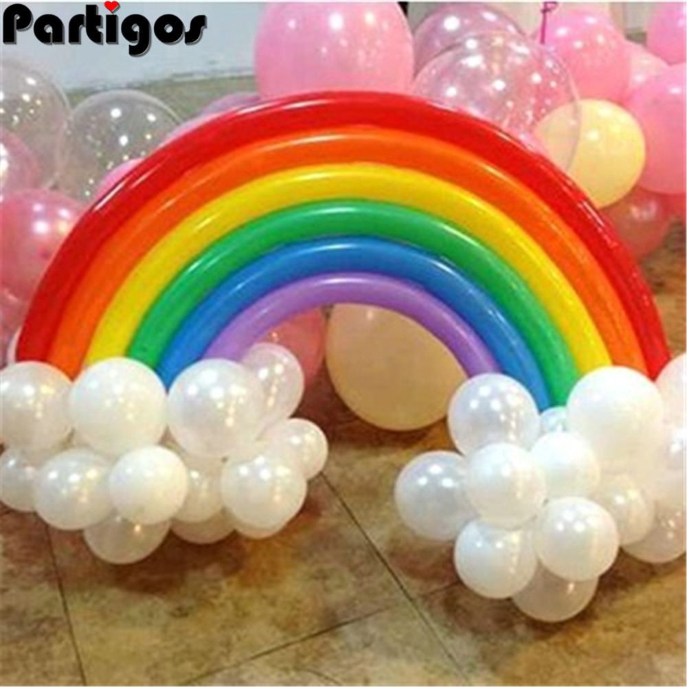 26 teile/satz DIY Magic Ball Weihnachten Geburtstag Dekor Kinder Geburtstag Geschenk Zubehör Dekoration Regenbogen Band Ballon Set