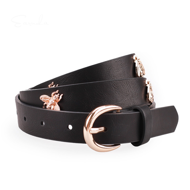 Nieuwe Vrouwen En Amerikaanse Mode Joker Dames Riem Insecten Hand Gemaakt Decoratieve Pu Gesp Riem Luxe Riem Ontwerpers Vrouwen