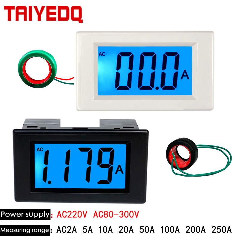 Cyfrowy amperomierz z wyświetlaczem, AC 220V/380V, prąd 20A 50A 100A 200A, miernik detekcyjny D85-240T, cyfrowy przyrząd do pomiarów elektrycznych.