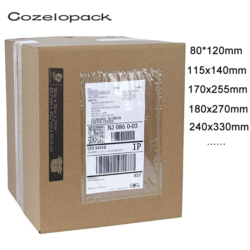 20PCS/14sizes Packing List Envelope Clear Face Invoice Slip Enclosed Pouch Self Adhesive Shipping Invoice Label Envelopes